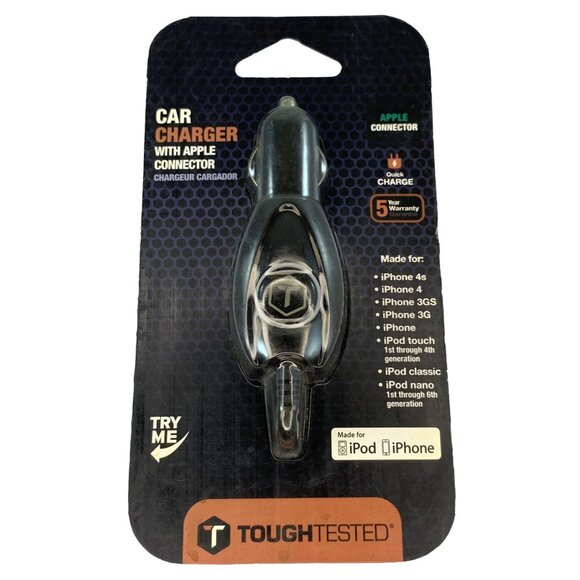ToughTested Apple 30-pin Connector Car Charger Quick Charge NEW - Picture 1 of 5
